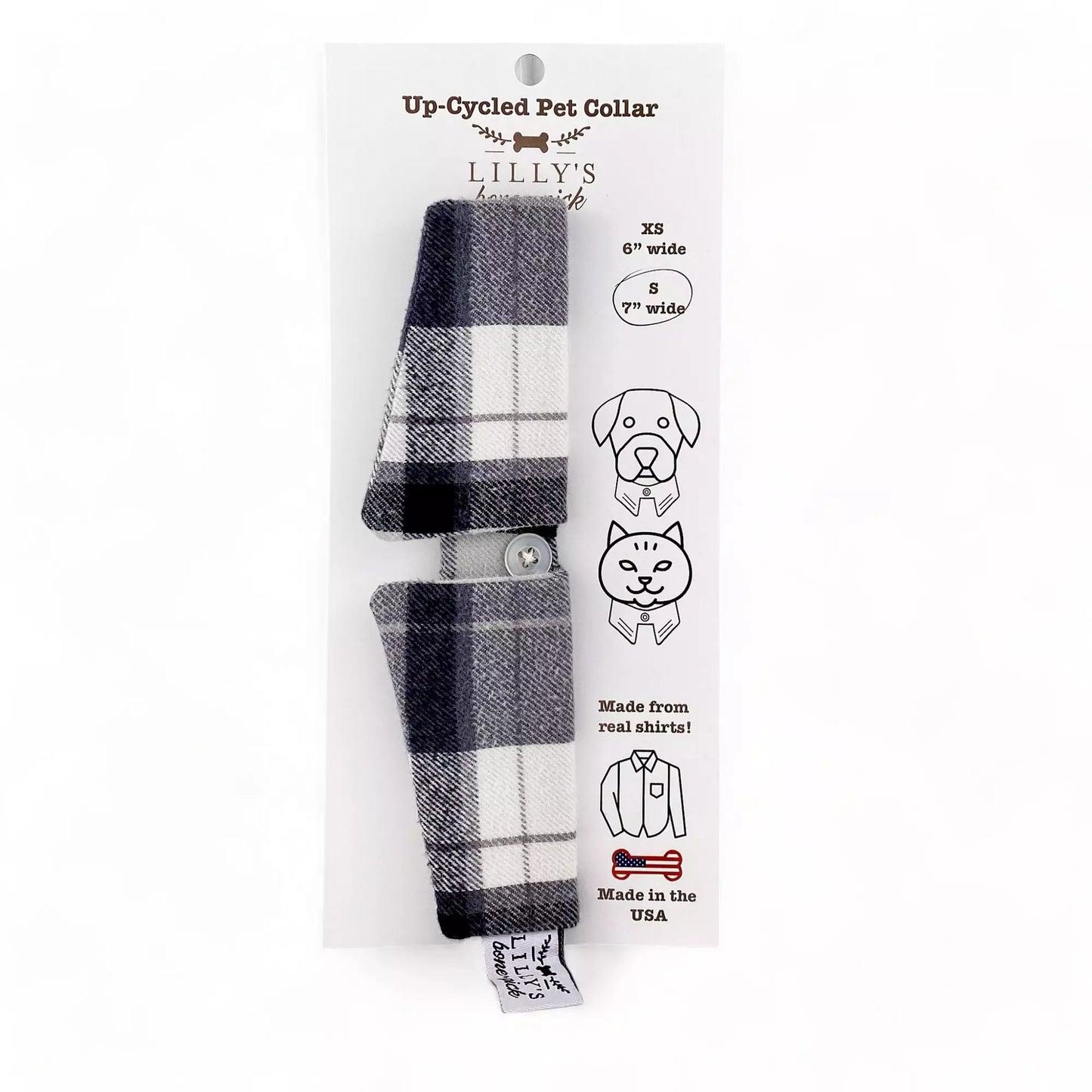 Black & White Flannel Upcycled Collar