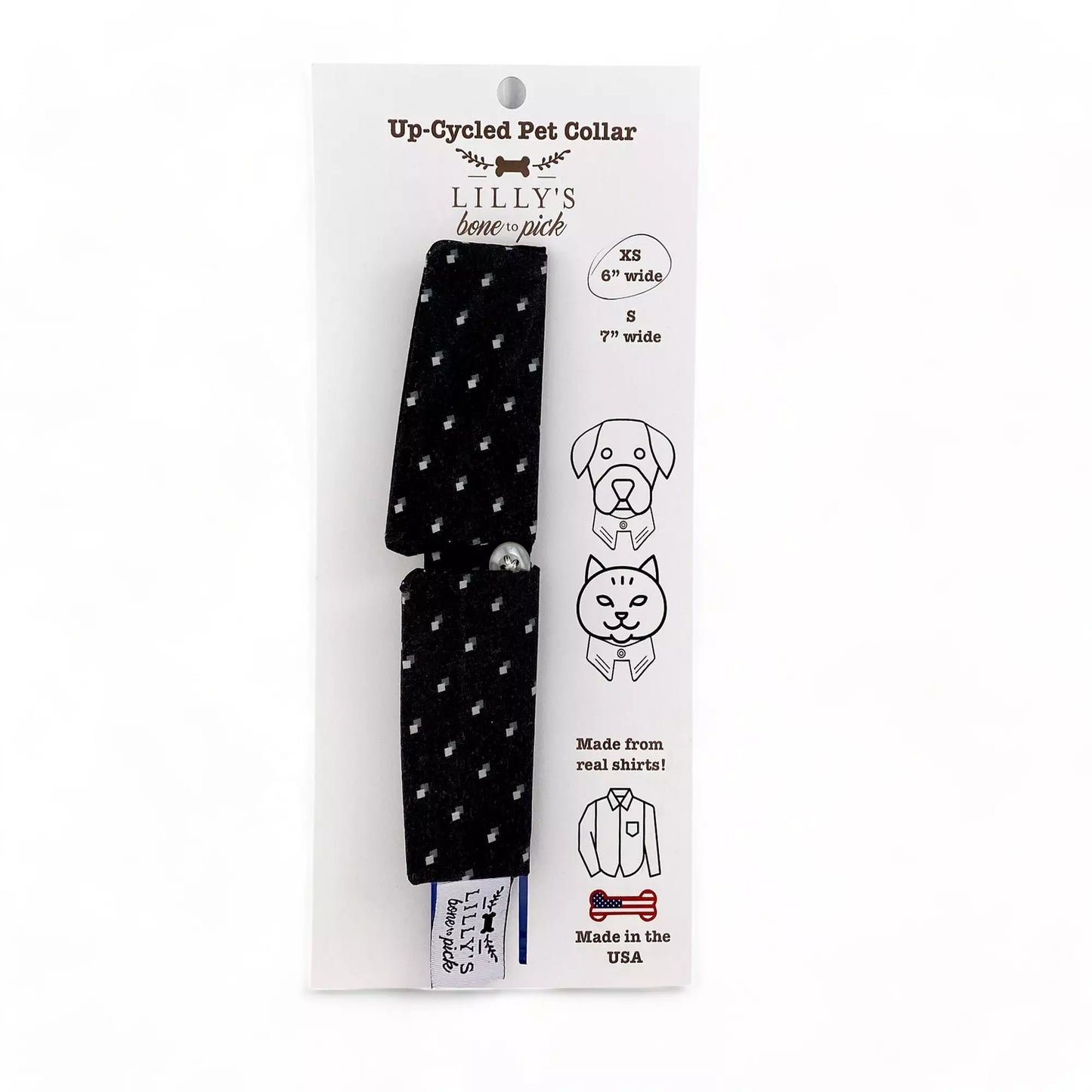 Black & White Square Print Collar