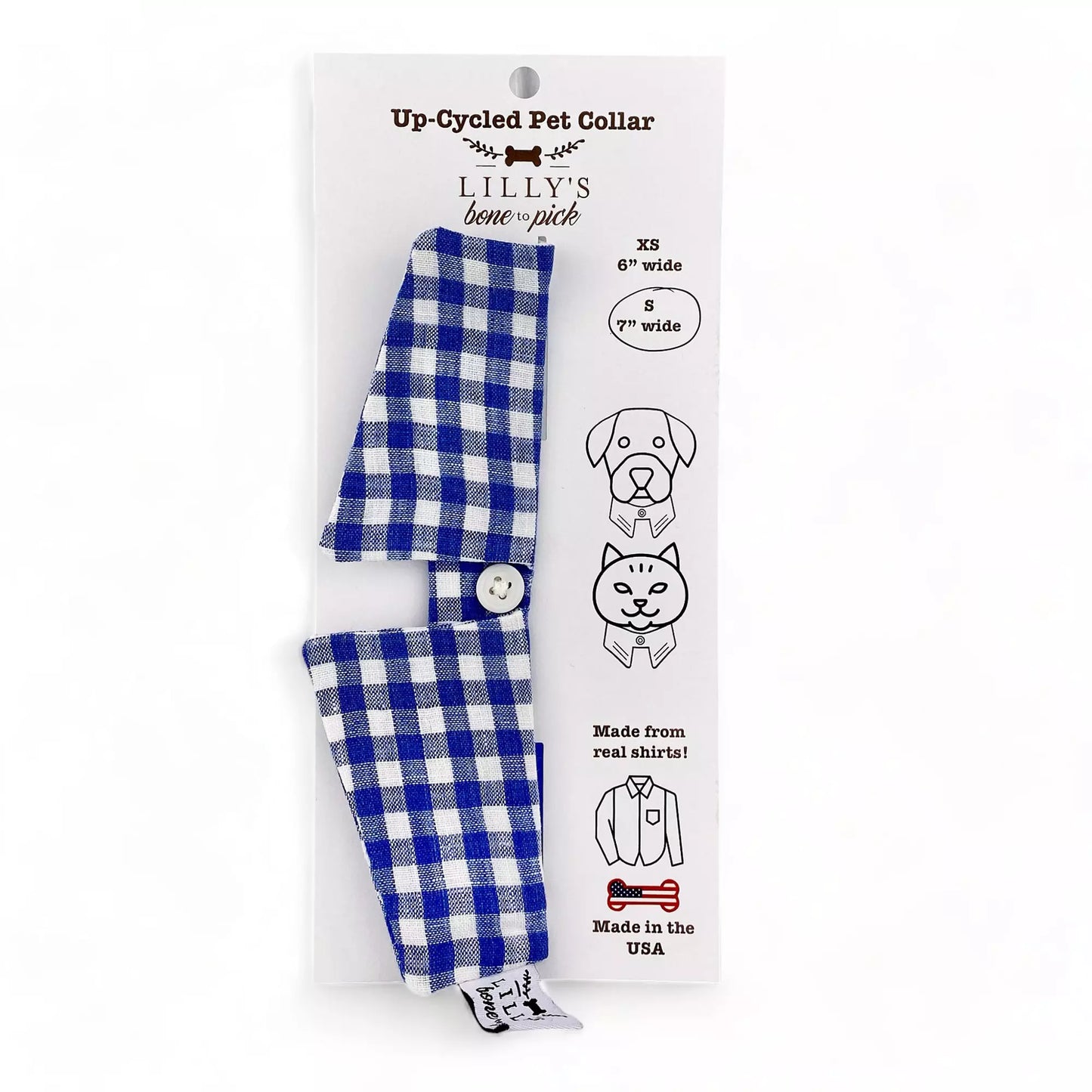 Blue & White Plaid Collar