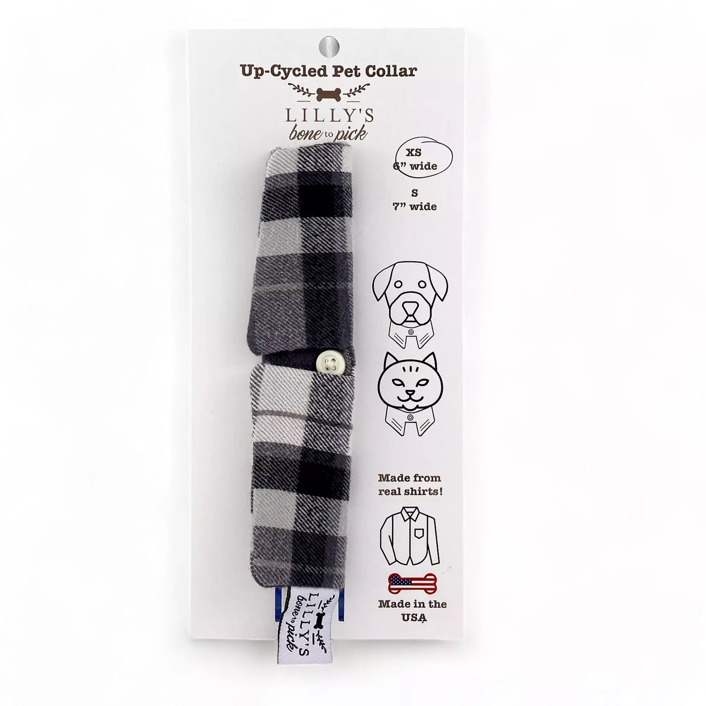 Grey Plaid Flannel Collar