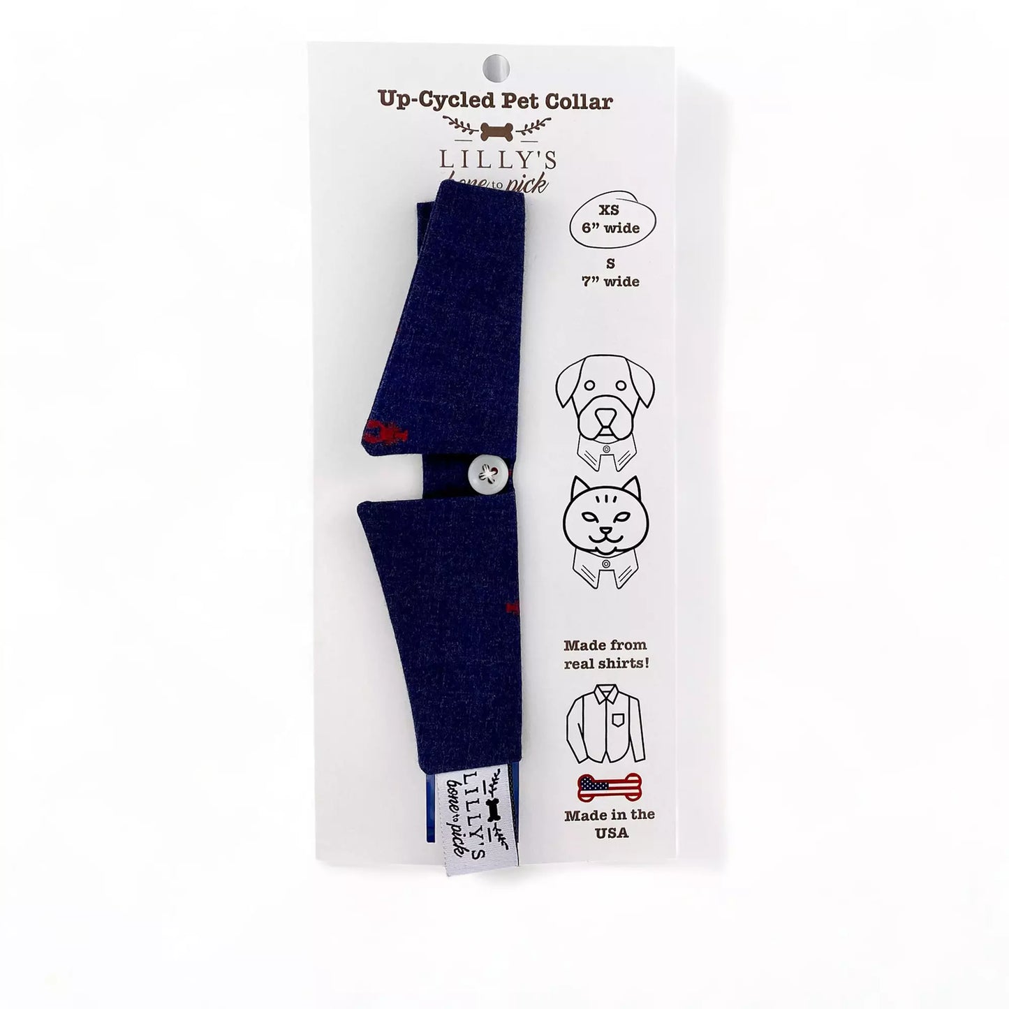 Navy Lobster Print Collar