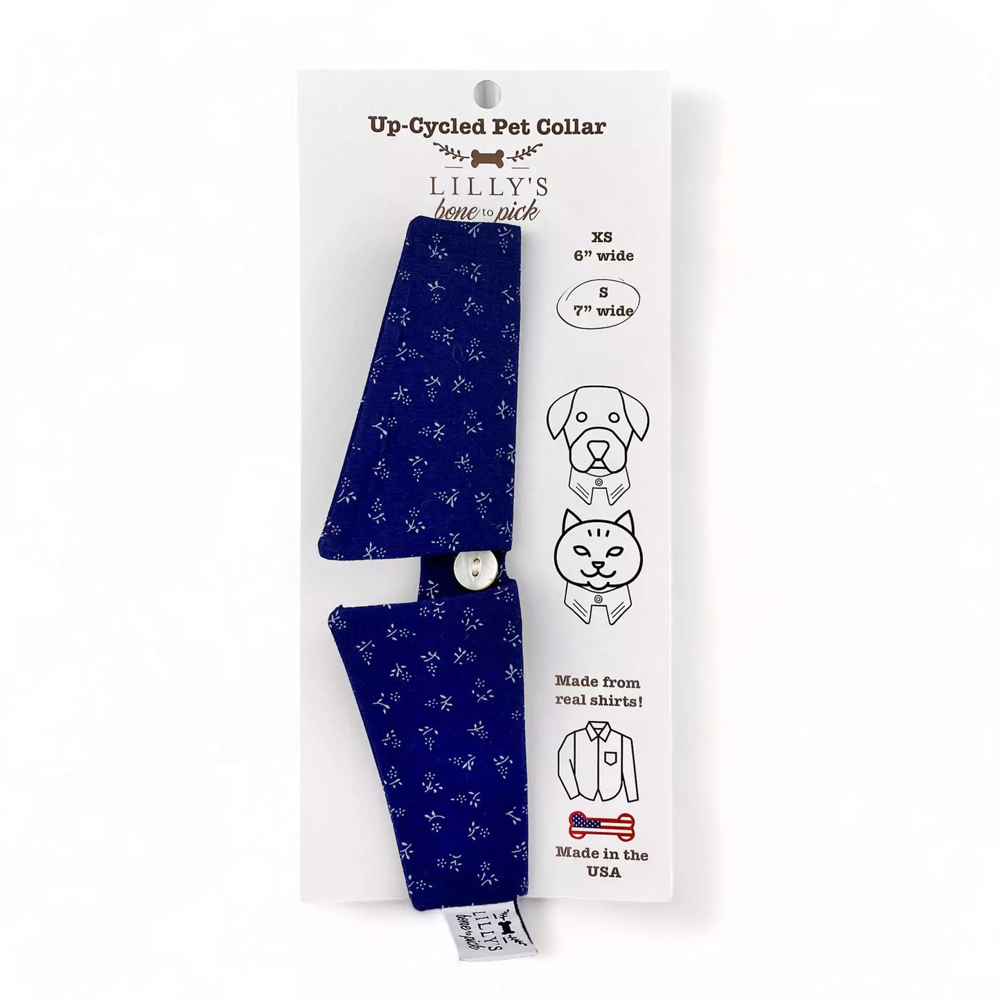 Navy & White Flowers Collar
