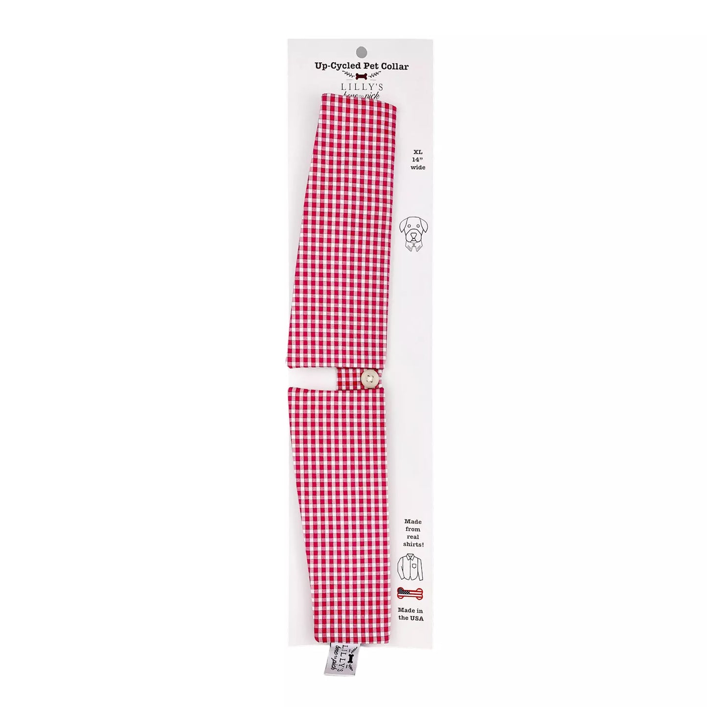 Pink & White Check Collar
