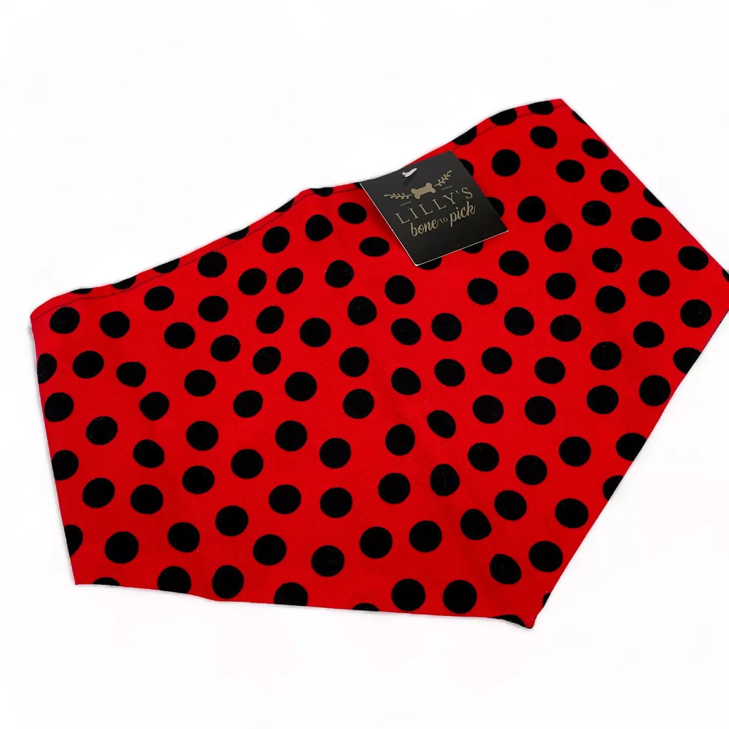 Red with Black Dots Pet Bandana-Valentine