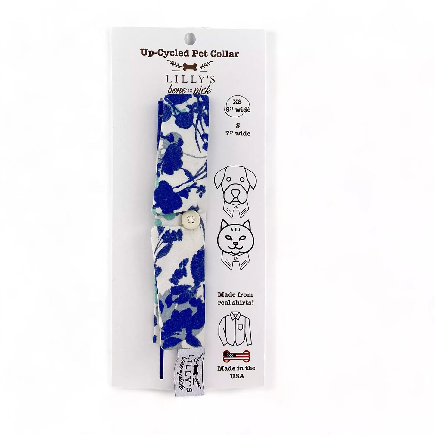 White & Blue Flower Collar