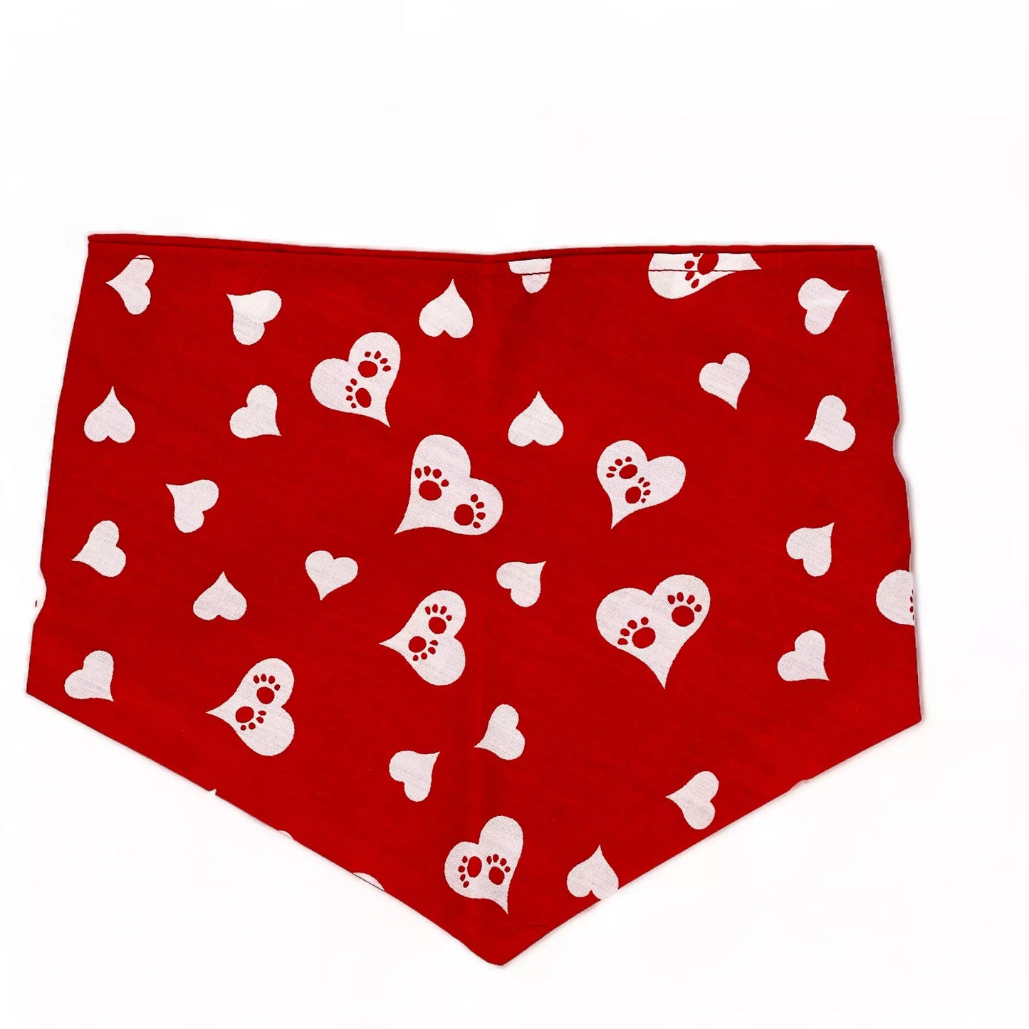 Red with White Hearts Pet Bandana-Valentine